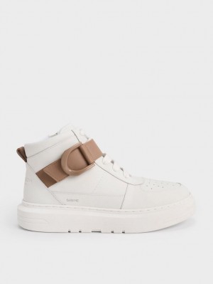 Adidasi Inalti Charles & Keith Gabine Piele Albi | 768GCFMHY