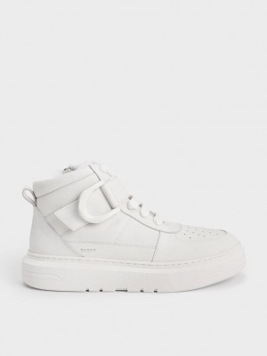 Adidasi Inalti Charles & Keith Gabine Piele Albi | 809PJANBF