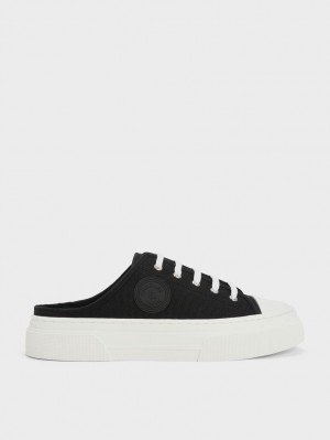 Adidasi Slip On Charles & Keith Kay Panza Negrii | 867MPNWQK