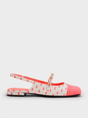 Balerini Charles & Keith Beaded Flower Printed Slingback Corai | 406WILSJB