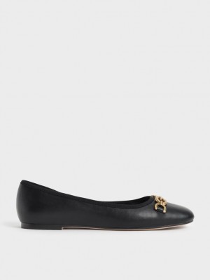 Balerini Charles & Keith Chain Link Negrii | 183OLKFWH