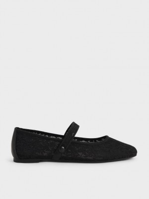 Balerini Charles & Keith Dantela & Mesh Mary Jane Negrii | 950AUIYHT