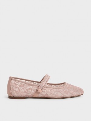 Balerini Charles & Keith Dantela & Mesh Mary Jane Roz | 683VLHQJT