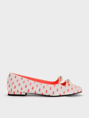 Balerini Charles & Keith Floral Beaded Printed Bow Corai | 476RESZTW