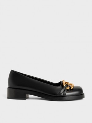 Balerini Charles & Keith Grosolan Metallic Accent Negrii | 348KXGFVN