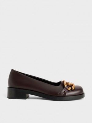 Balerini Charles & Keith Grosolan Metallic Accent Maro Inchis | 139FQOTGZ