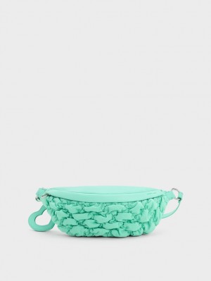 Borseta Charles & Keith Ruched Nailon Bum Turcoaz | 249NHAJCG