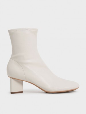 Botine Charles & Keith Blade Heel Albi | 639XGTUNZ