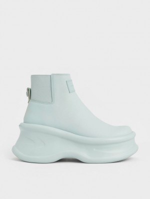 Botine Charles & Keith Curved Platforma Turcoaz | 163OTPRND