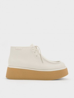 Botine Charles & Keith Molly Flatform Albi | 390TFMNJZ
