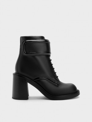 Botine Charles & Keith Rosalie Piele Negrii | 138INOCGQ