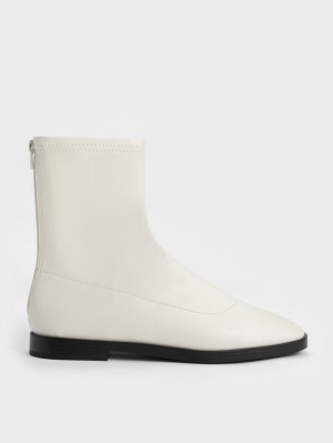 Botine Charles & Keith Zip-Up Albi | 071LFCDIS