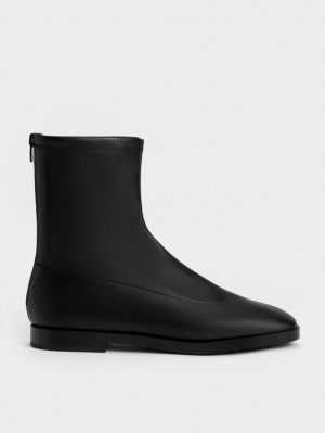 Botine Charles & Keith Zip-Up Negrii | 692NDRJOC