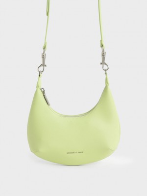 Geantă Hobo Charles & Keith Beaded Handle Verzi Deschis | 641QISJFD