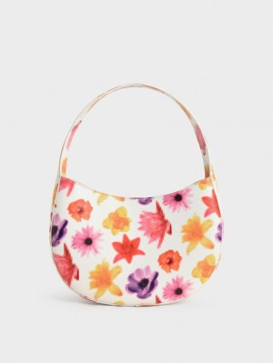 Geantă Hobo Charles & Keith Coda Floral-Print Top Handle Colorati | 538EYGJBP
