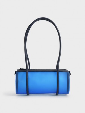 Geantă Hobo Charles & Keith Double Handle Albastri | 461LVEANY