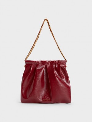 Geantă Hobo Charles & Keith Duo Double Chain Visinii | 850NKZWSU