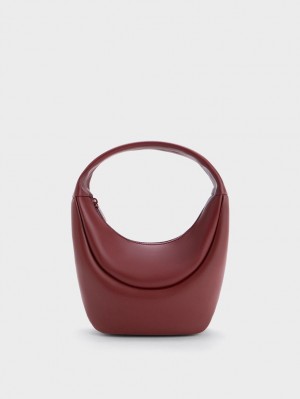 Geantă Hobo Charles & Keith Elongated Curved Rosii | 324CLMSZK