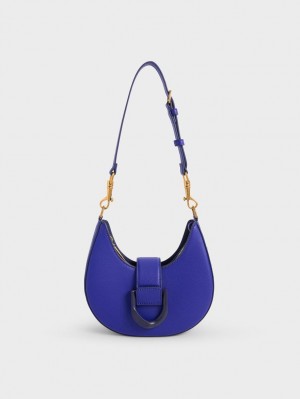 Geantă Hobo Charles & Keith Gabine Belted Albastri | 320PEWOTG