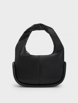 Geantă Hobo Charles & Keith Tubular Slouchy Negrii | 840LTHUGJ