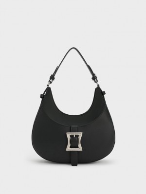 Geantă Hobo Charles & Keith Xanthe Negrii | 261DMWYZH