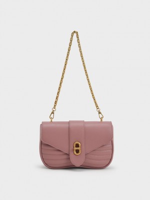 Geanta Crossbody Charles & Keith Aubrielle Panelled Violet | 138VTCJUE