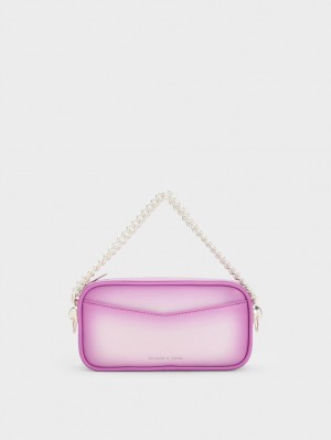 Geanta Crossbody Charles & Keith Cayce Ombre Boxy Violet | 710CJTNZK