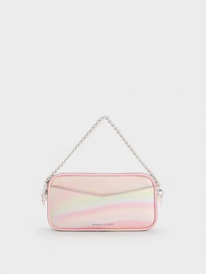 Geanta Crossbody Charles & Keith Cayce Swirl-Print Boxy Roz | 459WEIHKC