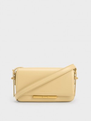 Geanta Crossbody Charles & Keith Cesia Bej | 378EOCUVW