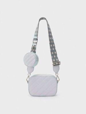 Geanta Crossbody Charles & Keith Chailly Panelled & Pouch Paon | 739GCOSMK