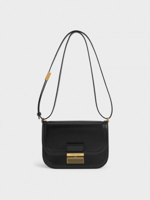 Geanta Crossbody Charles & Keith Charlot Negrii | 985WSJGIT