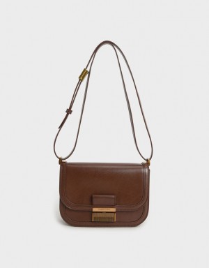 Geanta Crossbody Charles & Keith Charlot Maro Inchis | 203YUIXVW