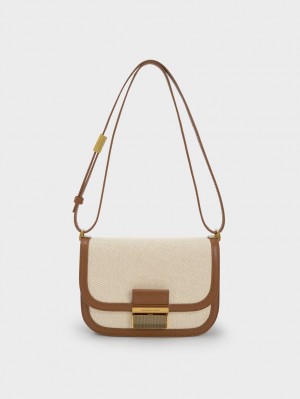 Geanta Crossbody Charles & Keith Charlot Panza Maro | 026WLJYAX