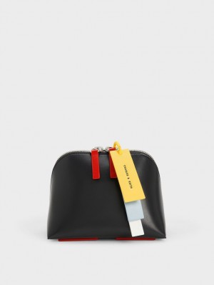 Geanta Crossbody Charles & Keith Cockade Negrii | 769LZTARM