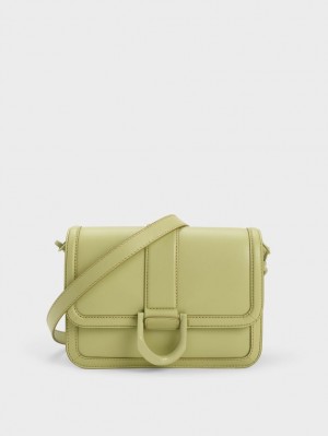 Geanta Crossbody Charles & Keith Gabine Piele Verzi | 941FGPSUQ
