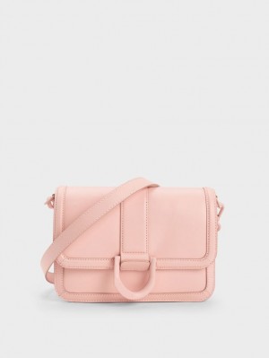 Geanta Crossbody Charles & Keith Gabine Piele Roz | 764EPJIHY