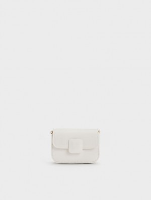 Geanta Crossbody Charles & Keith Micro Koa Albi | 802NDXVZY