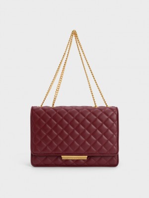 Geanta Crossbody Charles & Keith Push-Lock Matlasat Visinii | 970MTXKWO