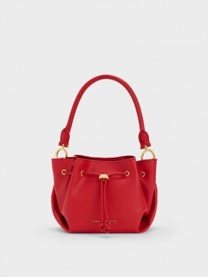 Geanta De Mana Charles & Keith Boaz Drawstring Top Rosii | 085VBCXES