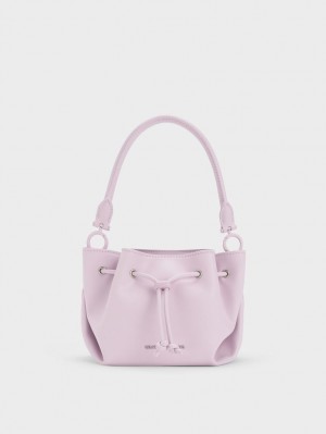 Geanta De Mana Charles & Keith Boaz Drawstring Top Violet | 705GAPELD