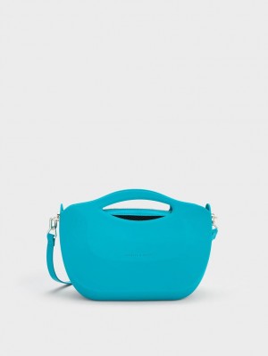 Geanta De Mana Charles & Keith Cocoon Curved Albastri | 630RDMWBK