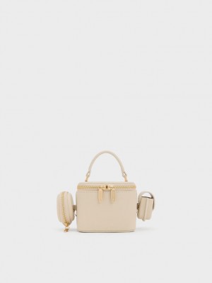 Geanta De Mana Charles & Keith Gaia Boxy Top Bej | 586GRQXYO