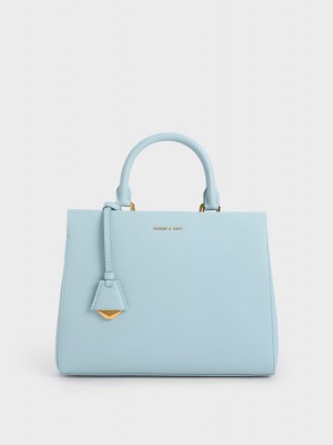 Geanta De Mana Charles & Keith Mirabelle Structured Albastri | 569NZOWEI