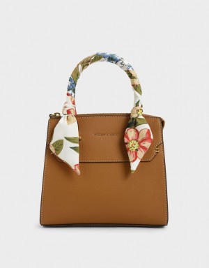 Geanta De Mana Charles & Keith Scarf-Wrapped Top Maro | 953SZKOMU