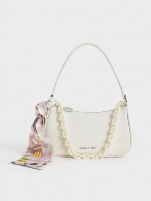 Geanta De Umar Charles & Keith Alcott Scarf Chain-Link Albi | 570SPQTBZ