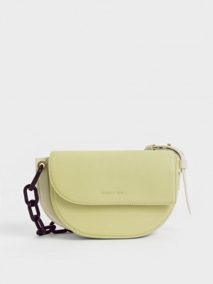 Geanta De Umar Charles & Keith Alden Half-Moon Verzi Deschis | 856NCBWYV