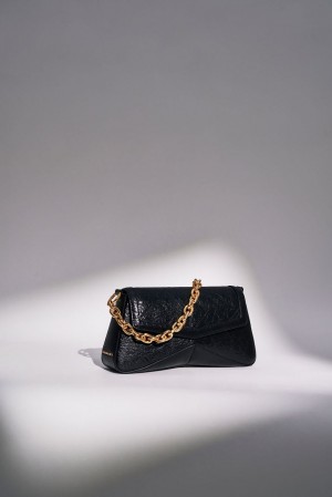 Geanta De Umar Charles & Keith Arley Scarf Chain-Link Trapeze Negrii | 465BTLVCU