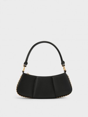 Geanta De Umar Charles & Keith Arlys Curved Negrii | 301JCQWEM