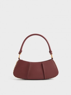 Geanta De Umar Charles & Keith Arlys Curved Ciocolata | 783NFOUQT