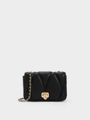 Geanta De Umar Charles & Keith Arwen Matlasat Negrii | 012DPGJFQ